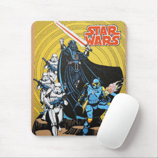 Retro Comic Darth Vader Star Wars Illustration Mouse Pad
