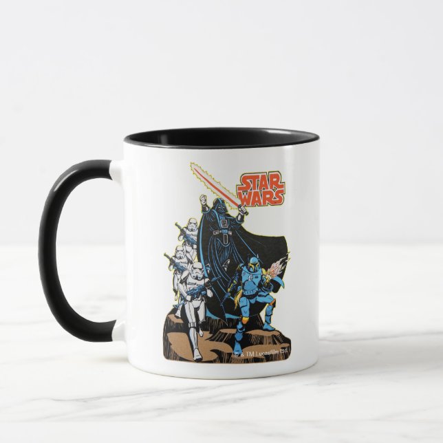 Retro Comic Darth Vader Star Wars Illustration Mug (Left)