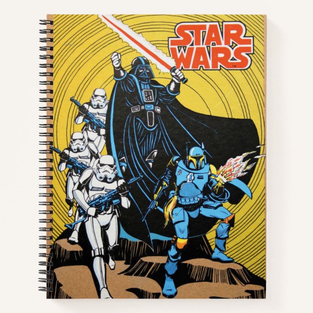 Retro Comic Darth Vader Star Wars Illustration Notebook (Front)