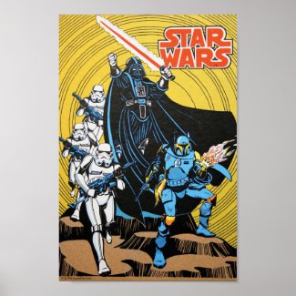 Retro Comic Darth Vader Star Wars Illustration Poster