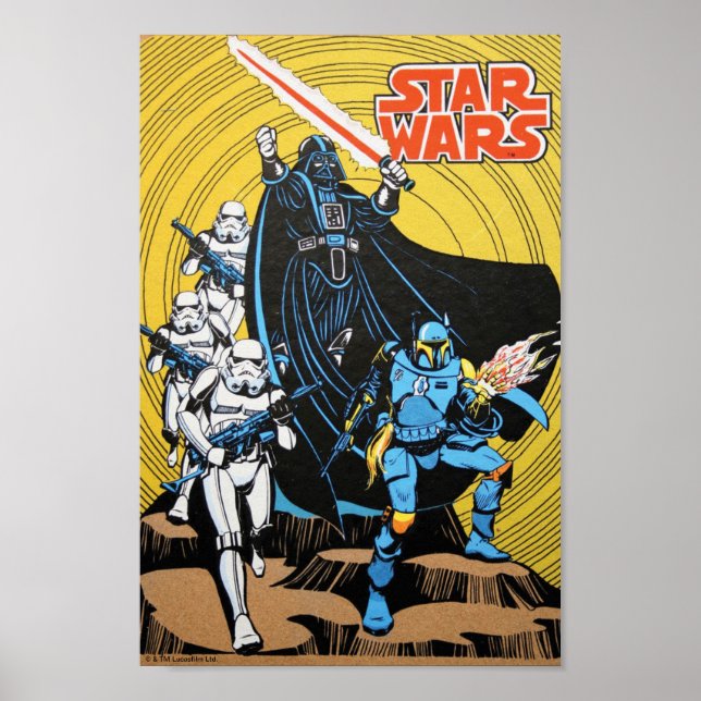 Retro Comic Darth Vader Star Wars Illustration Poster (Front)