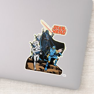Retro Comic Darth Vader Star Wars Illustration Sticker