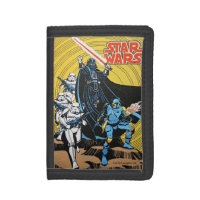 Retro Comic Darth Vader Star Wars Illustration Trifold Wallet