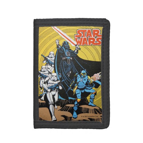 Retro Comic Darth Vader Star Wars Illustration Trifold Wallet