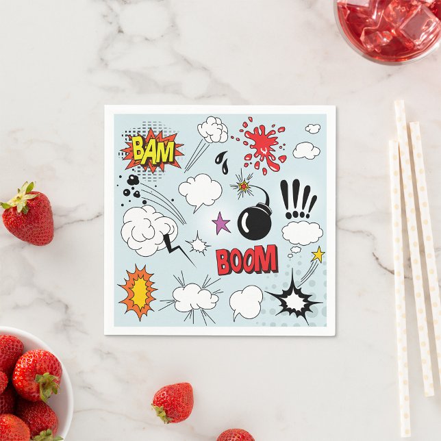 Retro Comic Explosion Pop Art Napkins (Creator Uploaded)