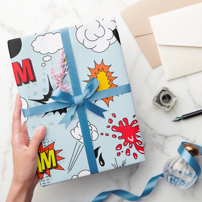 Retro Comic Explosion Pop Art Wrapping Paper (Creator Uploaded)