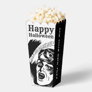 Retro Comic Man Scream Custom Text Halloween Favor Boxes