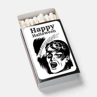 Retro Comic Man Scream Custom Text Halloween Matchboxes