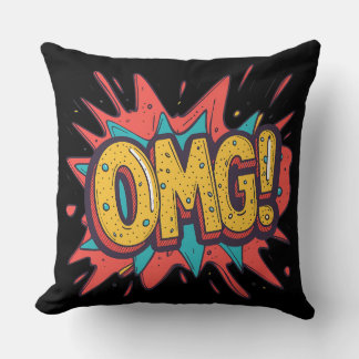 Retro Comic “OMG!” Pop Art Decorative Pillow