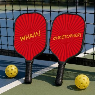 Retro Comic Pop Art Custom Name Pickleball Paddle