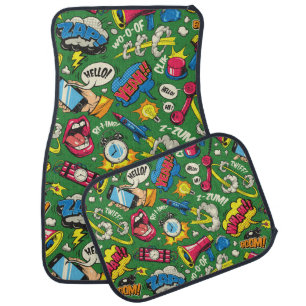 Retro Comic Pop Art Explosion Car Floor Mat