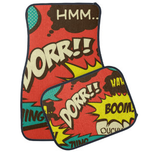 Retro Comic Shout: Seamless Pattern. Car Floor Mat