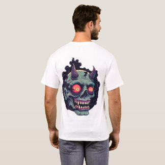 Retro Comic Style Monster Skull T-Shirt