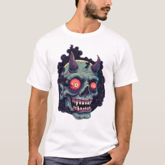 Retro Comic Style Monster Skull T-Shirt