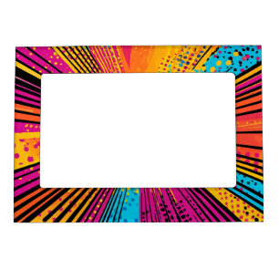 Retro Comic Yellow Explosion Red Blue Magnetic Frame