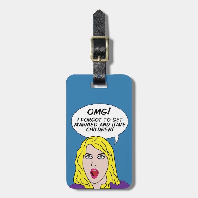 RETRO COMICS custom luggage tags (Front Vertical)