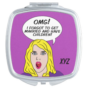 RETRO COMICS custom monogram pocket mirror