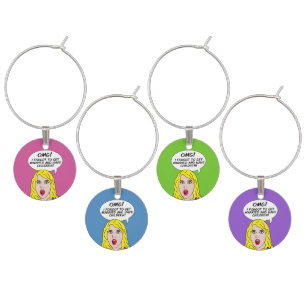 RETRO COMICS wine charms