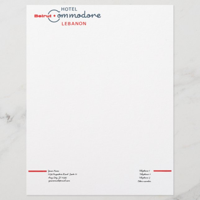 Retro Commodore Hotel Letterhead (Front)