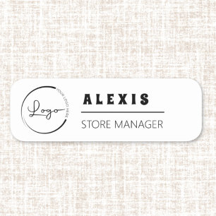 Retro Company Business Logo Promotional Name Tag