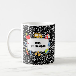 Retro Composition Notebook Back to School Coffee Mug