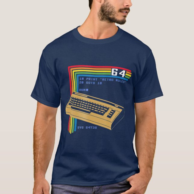 Retro Computer C64 T-Shirt (Front)