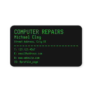 Retro computer screen style business card