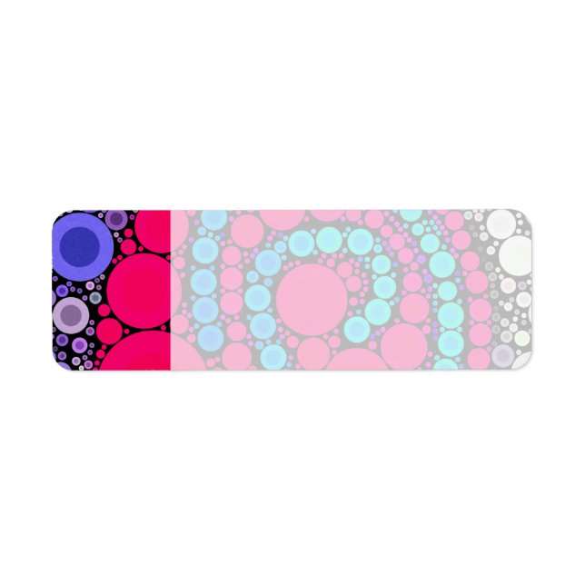 Retro Concentric Circles Cool Swirl Pattern Label (Front)