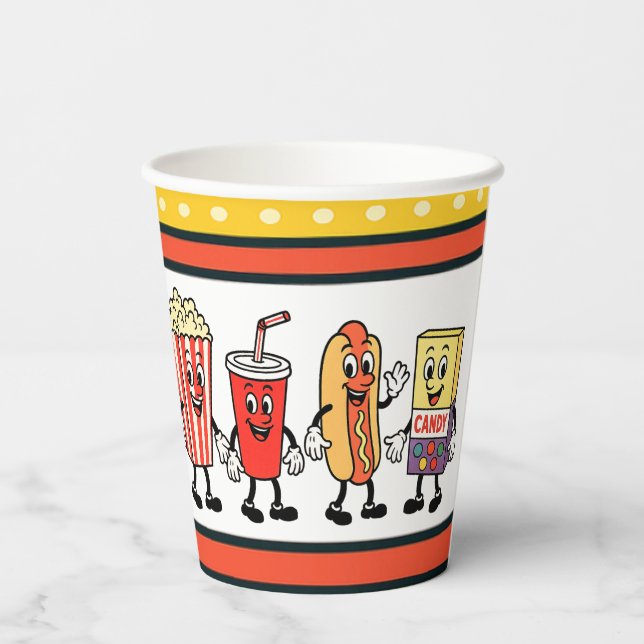 Retro Concession Stand Paper Cups (Back)
