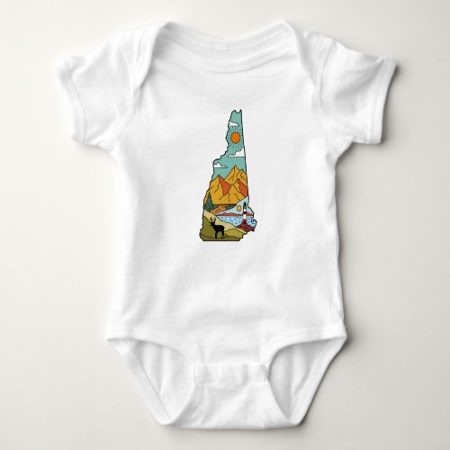 Retro Concord New Hampshire White Mountain Baby Bodysuit