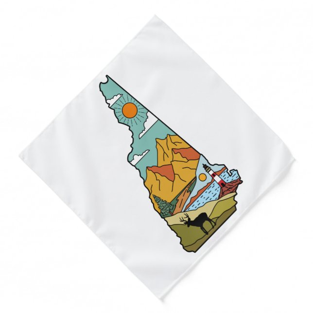 Retro Concord New Hampshire White Mountain Bandana (Front)