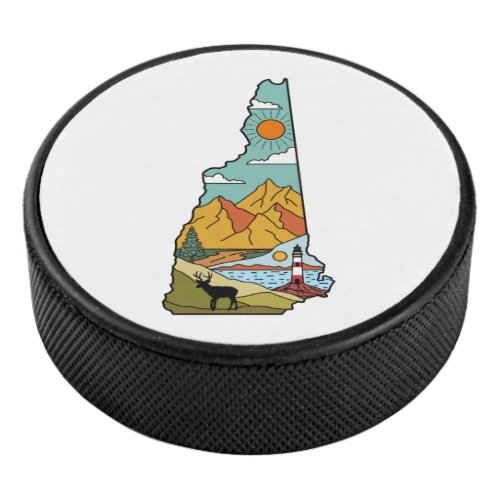 Retro Concord New Hampshire White Mountain Hockey Puck