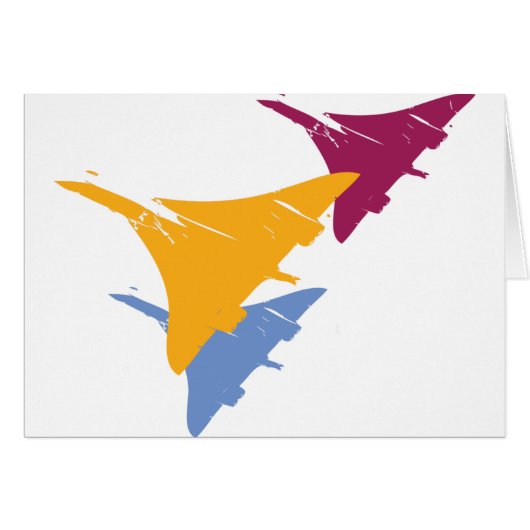 Retro Concorde Jet Airplane Aviation Flight Design Cards (Front Horizontal)