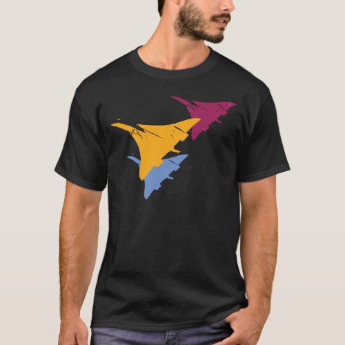 Retro Concorde Jet Airplane Aviation Flight Design T_Shirt