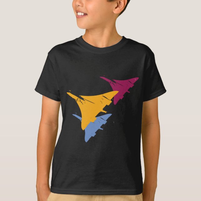 Retro Concorde Jet Airplane Aviation Flight Design T-Shirt (Front)