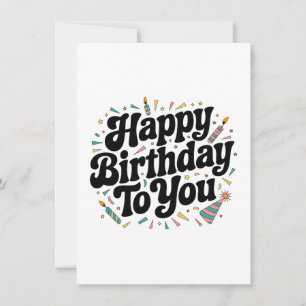 Retro Confetti Birthday Note Card