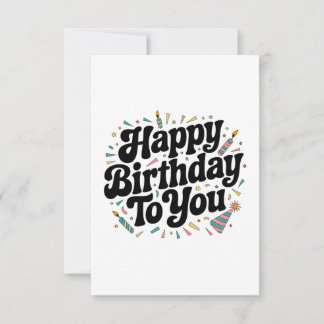Retro Confetti Birthday Note Card