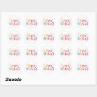 Retro Confetti Birthday Stickers