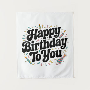 Retro Confetti Birthday Tapestry