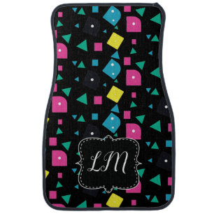 Retro Confetti Dice Pattern Car Floor Mat