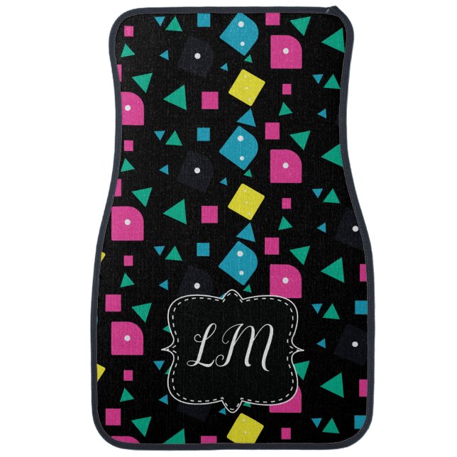 Retro Confetti Dice Pattern Car Floor Mat (Front)