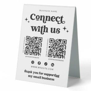 Retro Connect With Us Social Media Sign