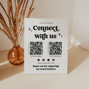 Retro Connect With Us Social Media Sign