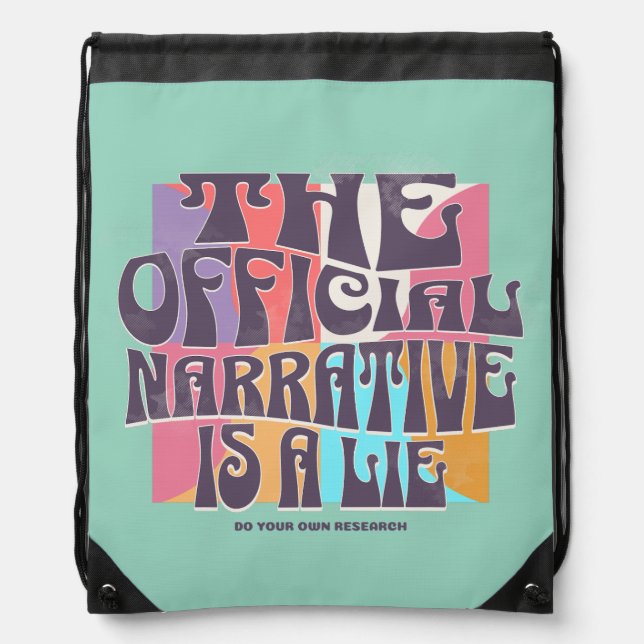 Retro Conspiracy Theory Drawstring Bag (Front)