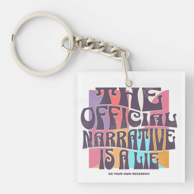 Retro Conspiracy Theory Keychain (Front)