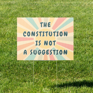 Retro Constitution Day No Kings Day Boho Pastel Sign