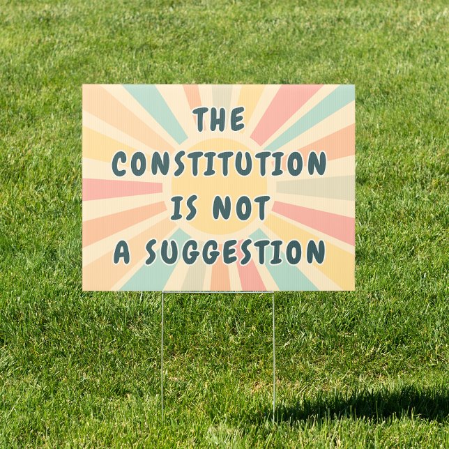 Retro Constitution Day No Kings Day Boho Pastel  Sign (Creator Uploaded)