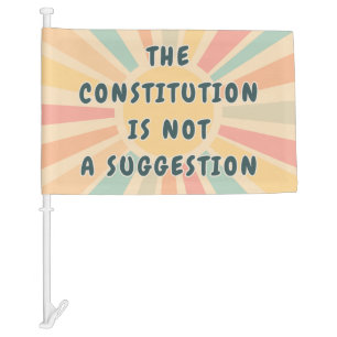 Retro Constitution Day Sign, Boho Pastel Political Car Flag