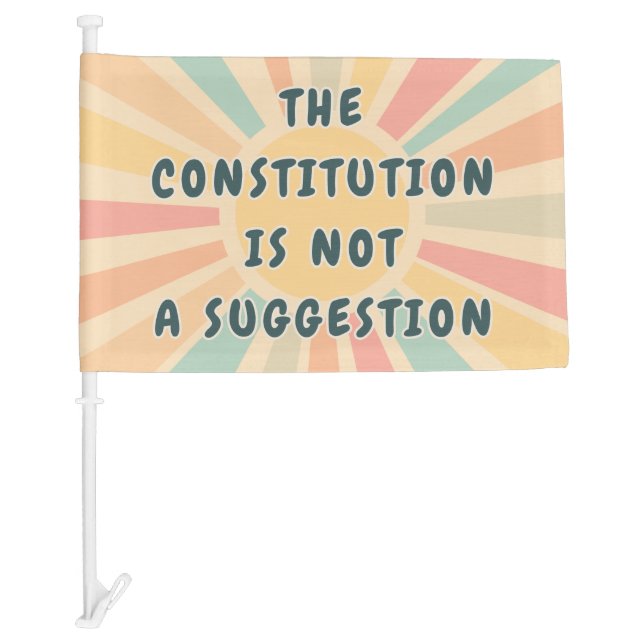 Retro Constitution Day Sign, Boho Pastel Political Car Flag (Front)
