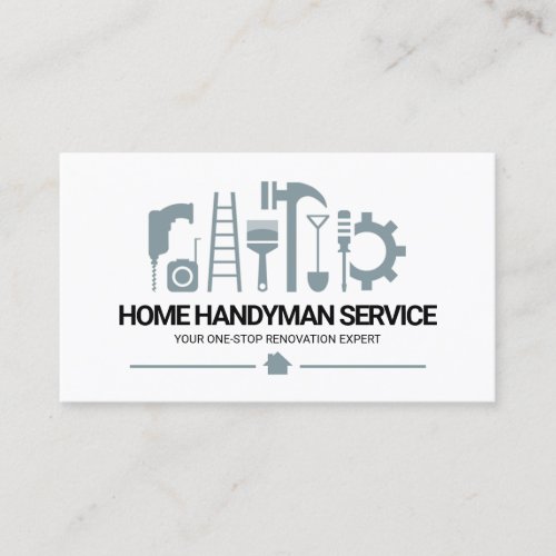 Retro Construction Handyman Tools Motif Business Card